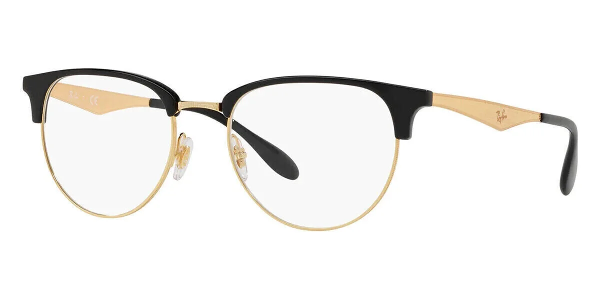 New Ray Ban Eyeglasses RB 6396 5784 Black / Gold Optical Frame 53-19-145