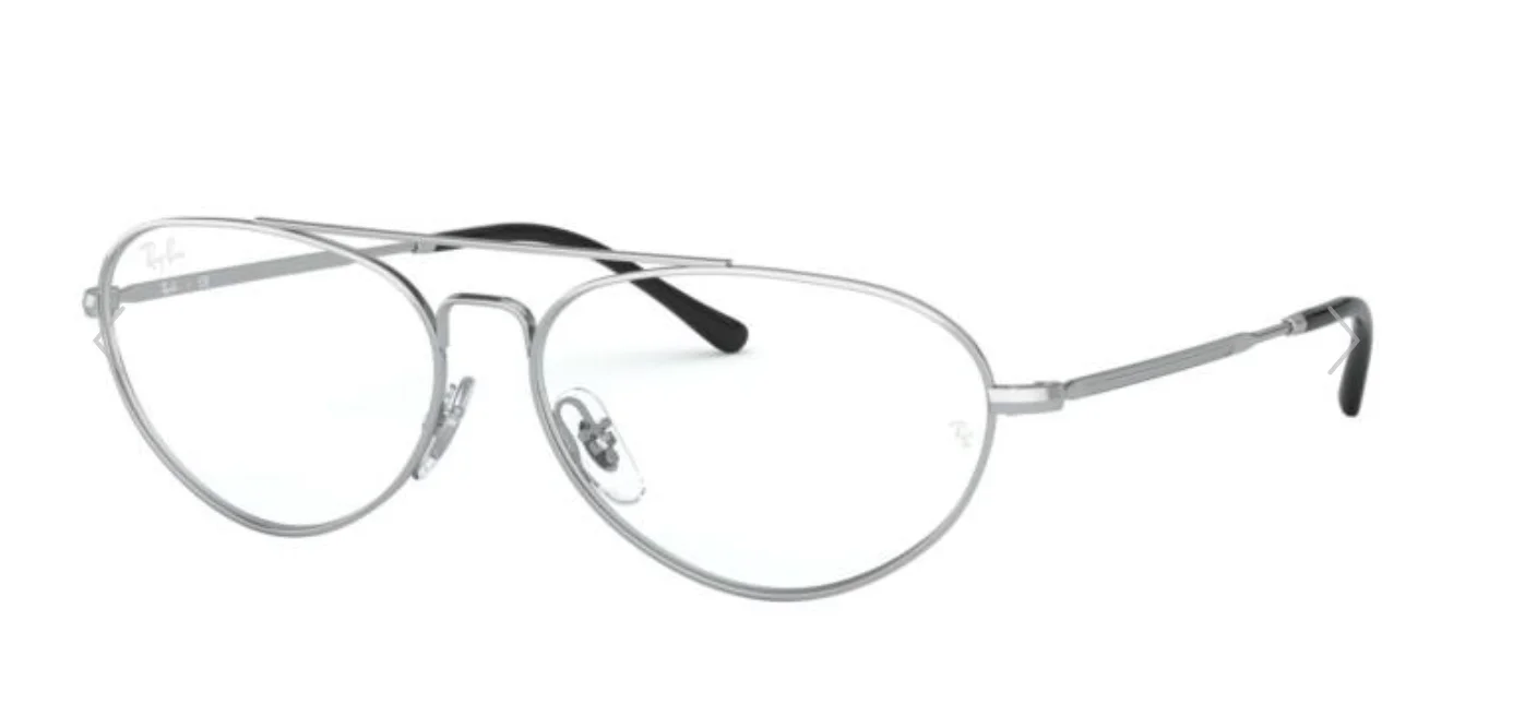 New Ray Ban Eyeglasses RB 6454 2501 Shiny Silver Frame 58-14-140 Small Aviator