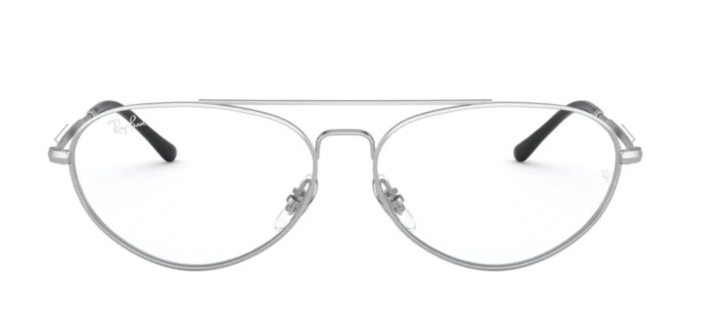 New Ray Ban Eyeglasses RB 6454 2501 Shiny Silver Frame 58-14-140 Small Aviator 2