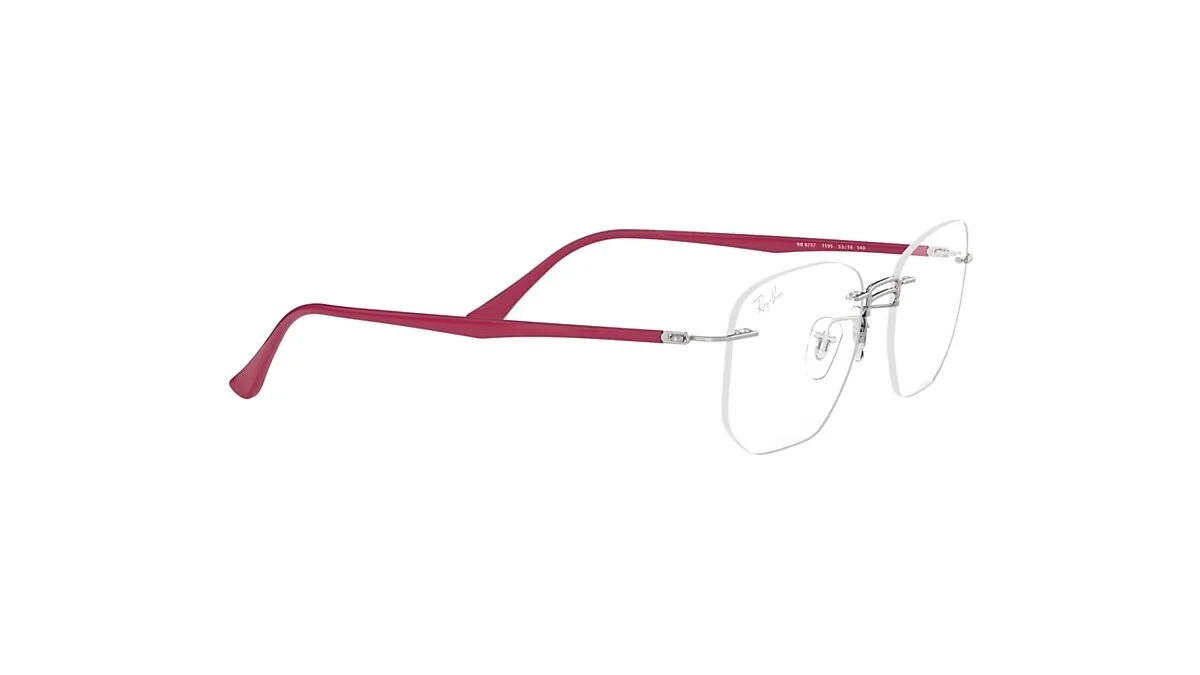 New Ray-Ban Frames Rimless Glasses RB8757 1195 53 18 140 LightRay Silver Pink 3