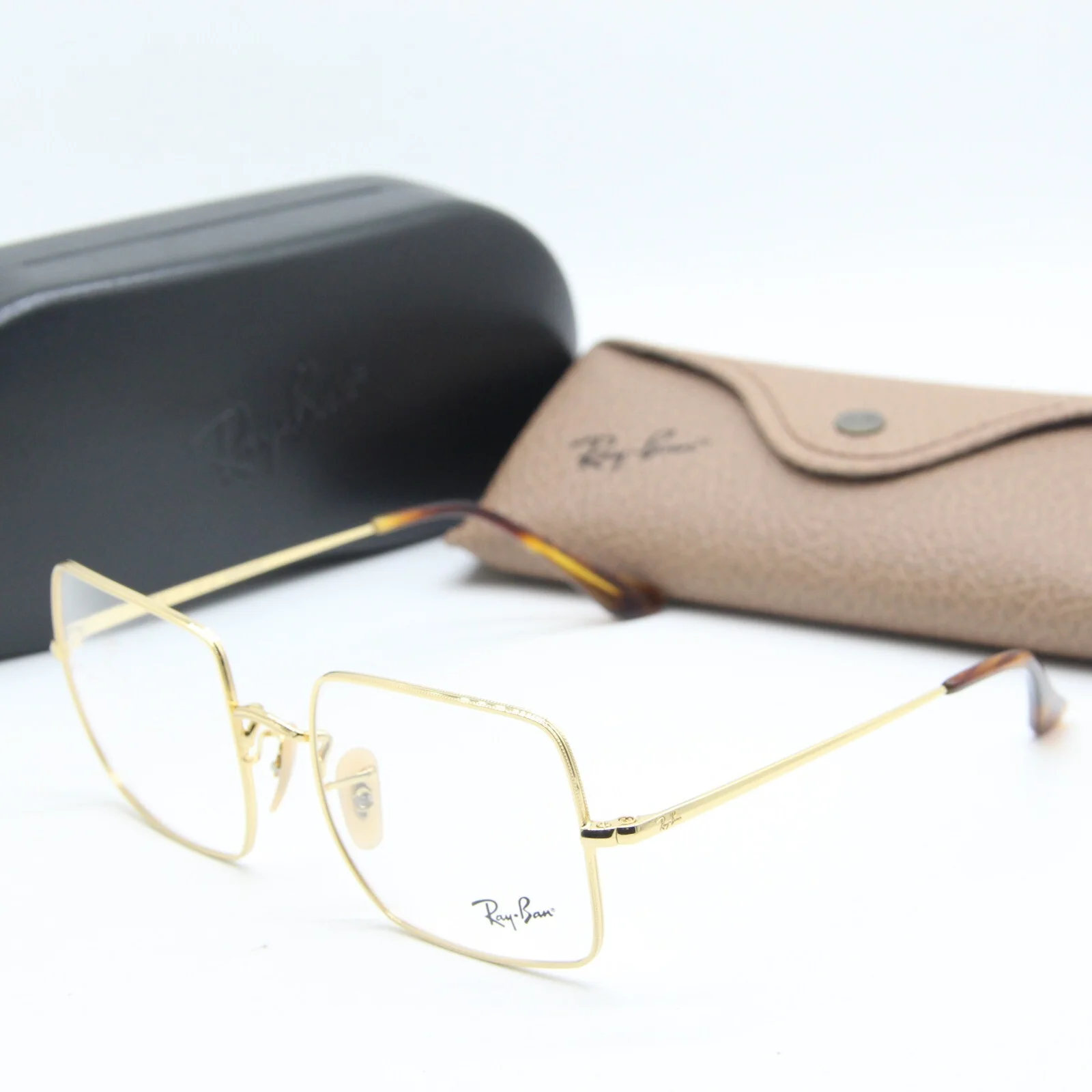 NEW RAY-BAN RB 1971-V SQUARE 2500 GOLD BROWN AUTHENTIC EYEGLASSES W/CASE 51-19