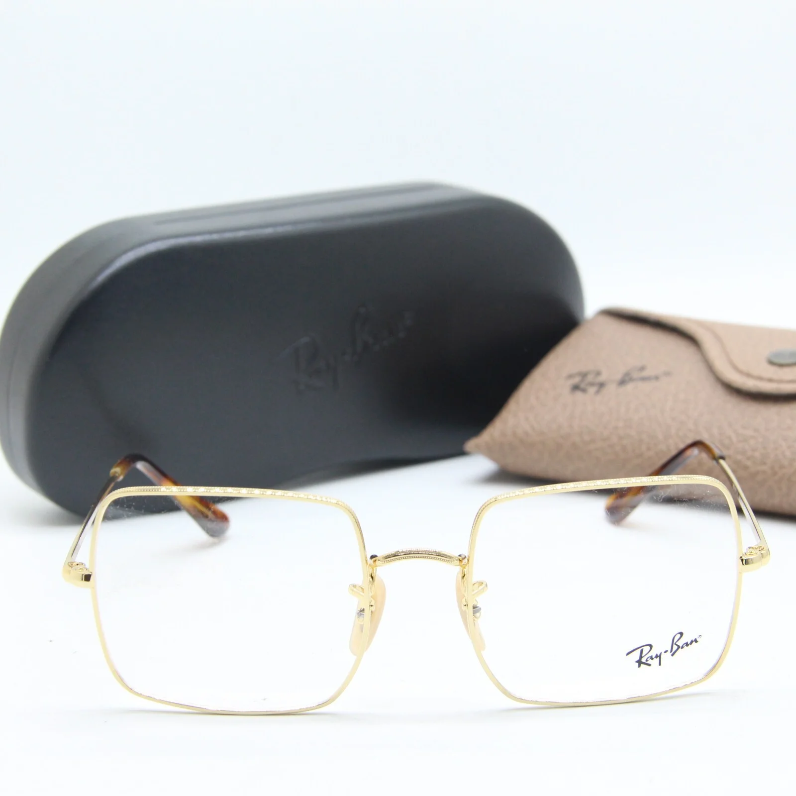 NEW RAY-BAN RB 1971-V SQUARE 2500 GOLD BROWN AUTHENTIC EYEGLASSES W/CASE 51-19 2
