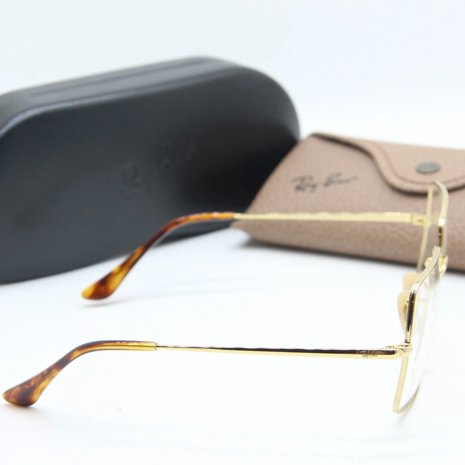 NEW RAY-BAN RB 1971-V SQUARE 2500 GOLD BROWN AUTHENTIC EYEGLASSES W/CASE 51-19 3