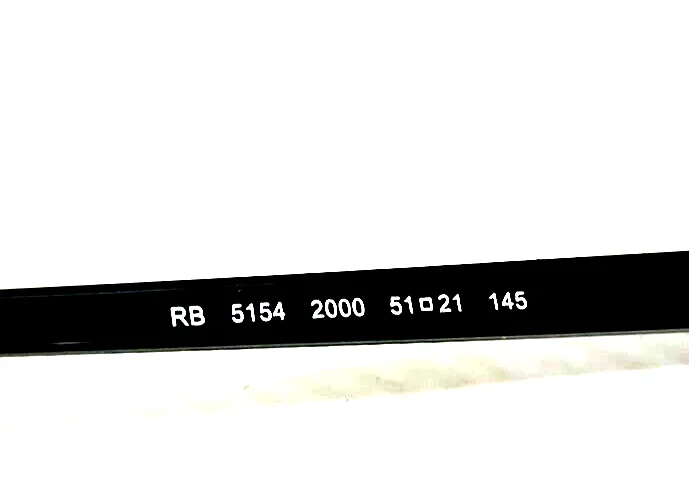 NEW RAY BAN RB 5154 2000 POLISHED BLACK SILVER AUTHENTIC EYEGLASSES FRAME 51-21 3