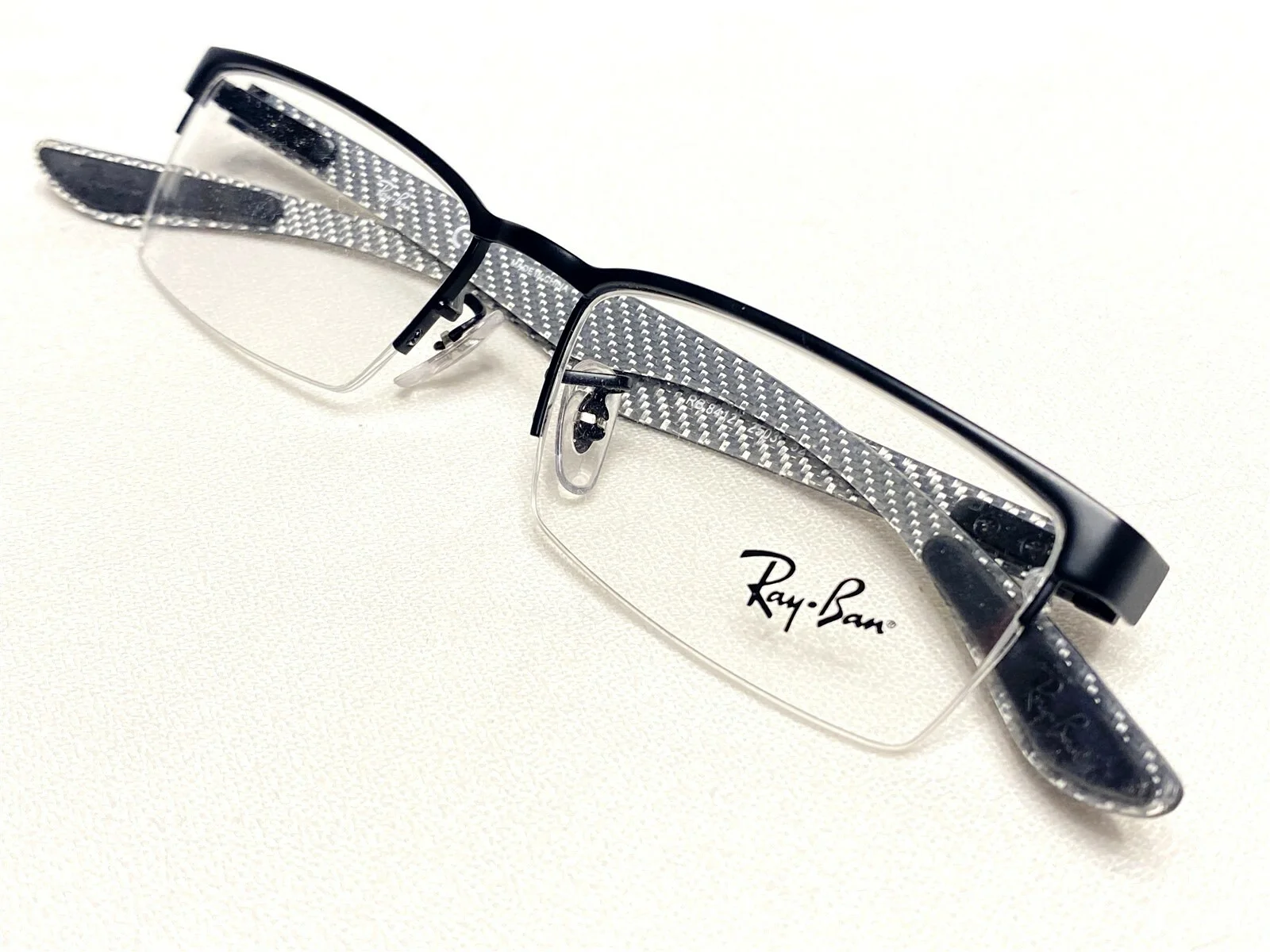 NEW Ray Ban RB8412 2503 Mens Black & Brown Carbon Fiber Eyeglasses Frames 52/17