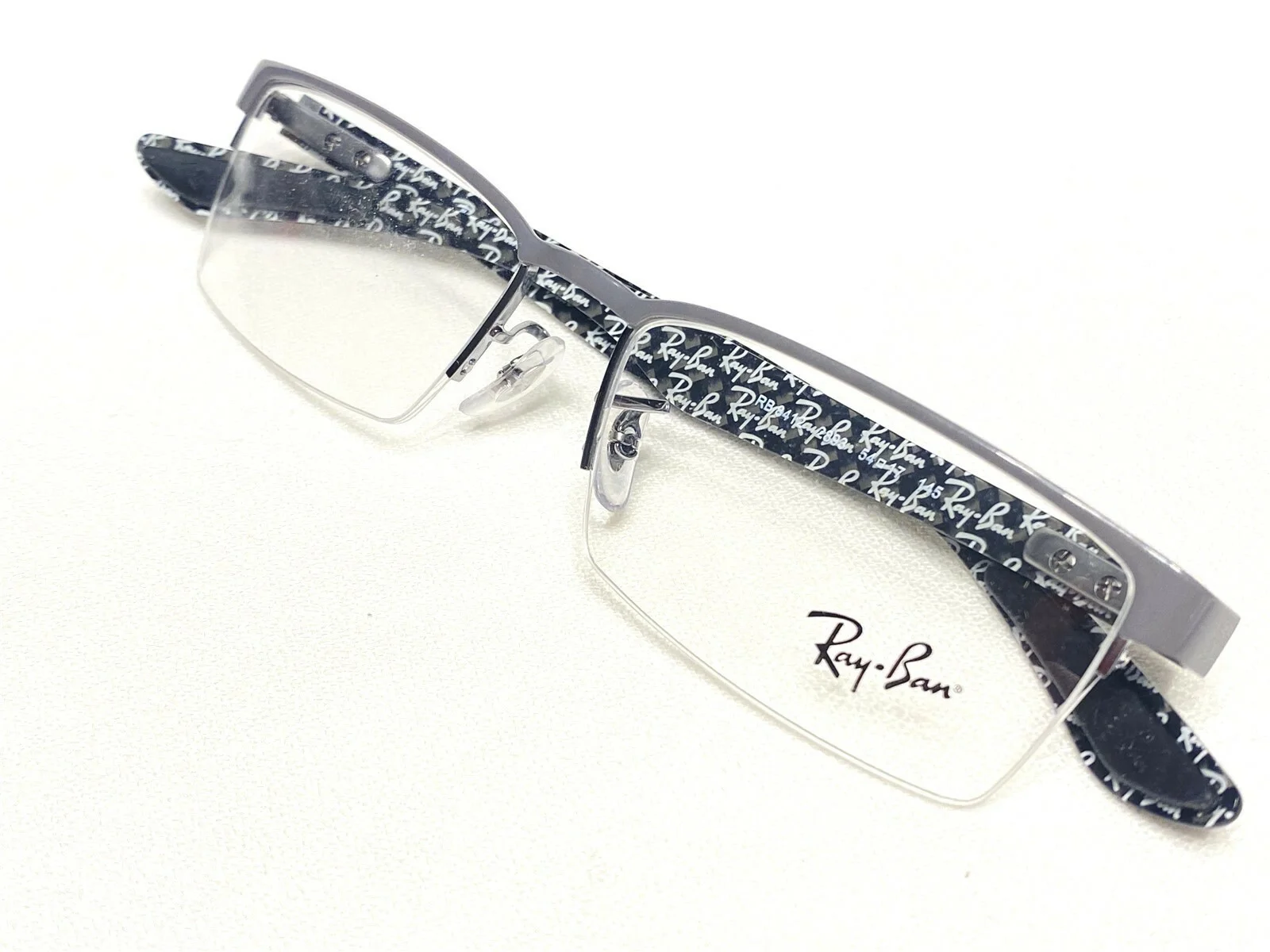 NEW Ray Ban RB8412 2893 Mens Gray & Black Carbon Fiber Eyeglasses Frames 54/17