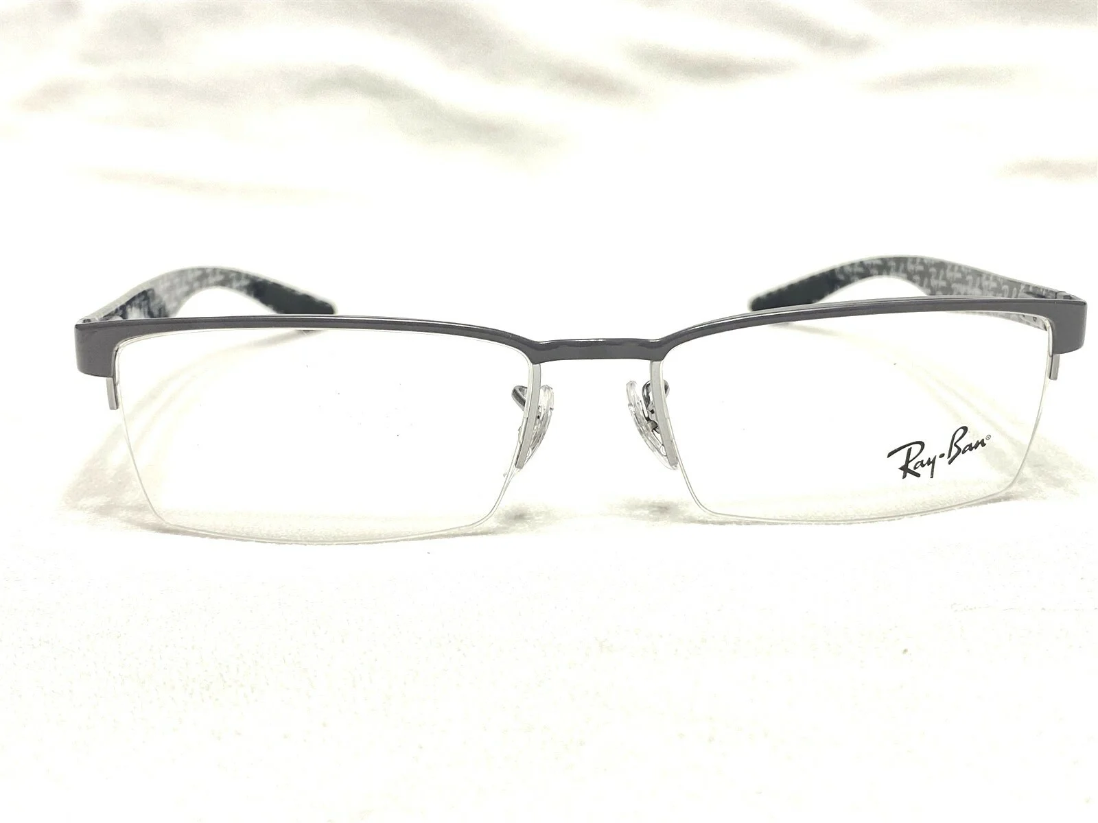 NEW Ray Ban RB8412 2893 Mens Gray & Black Carbon Fiber Eyeglasses Frames 54/17 2