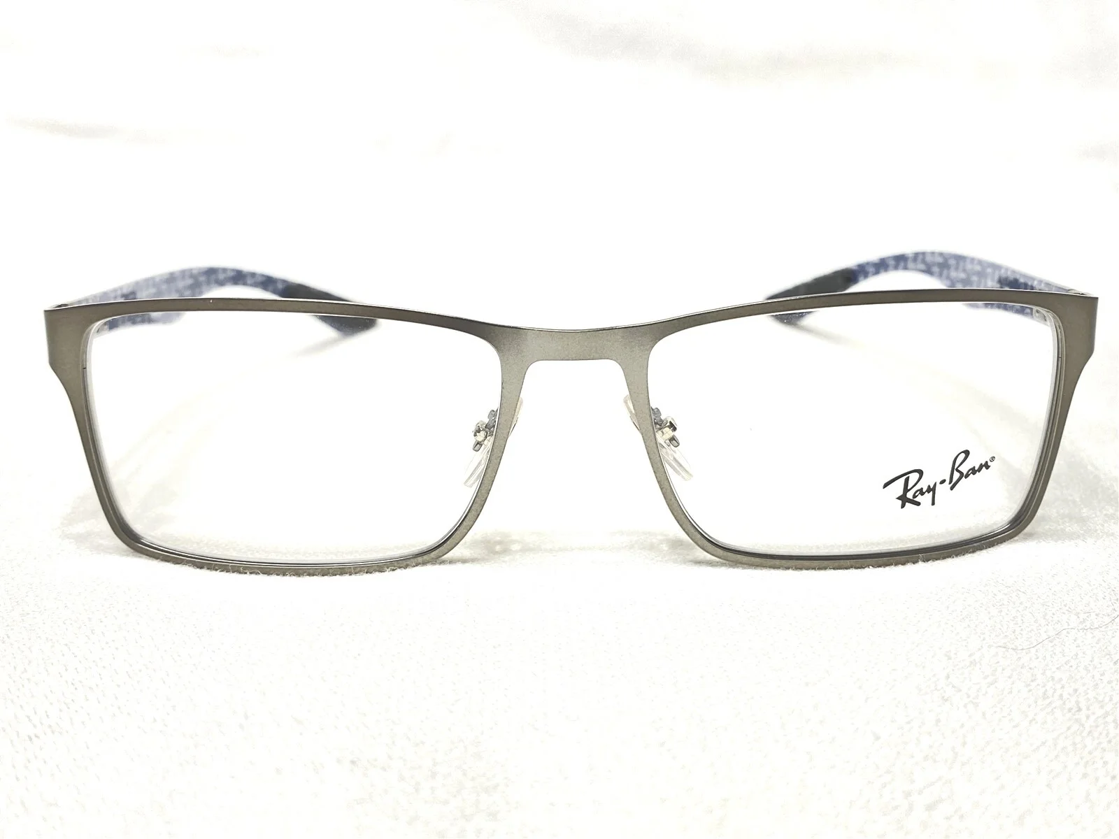 NEW Ray Ban RB8415 2620 Mens Silver & Black Carbon Fiber Eyeglasses Frames 53/17 2