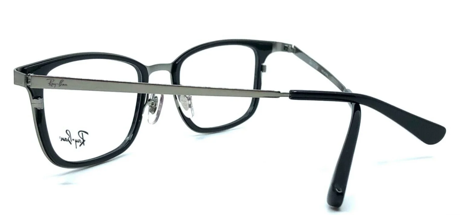 New RAY-BAN Rx-able Eyeglasses RB 6373M 2502 52-20 145 Black & Silver Frames 2
