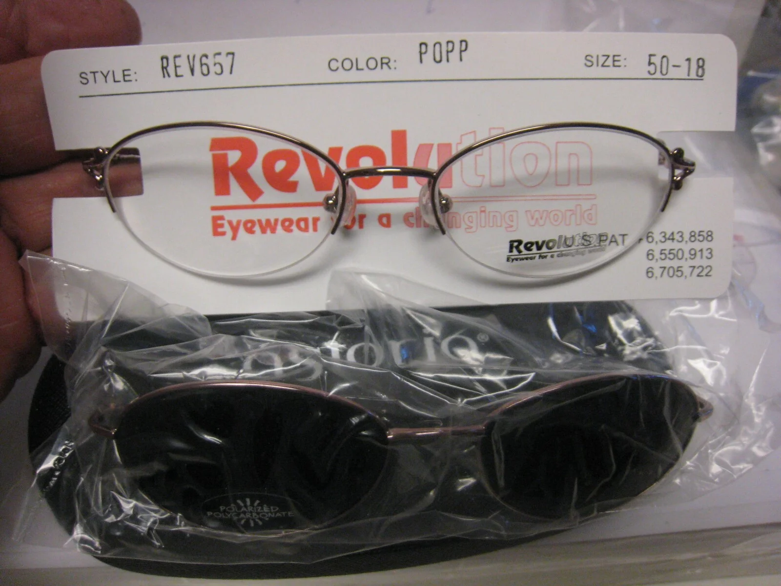 NEW Revolution Eyeglasses With Magnet SUN SHADE REV 657 in POPP 50-18-140