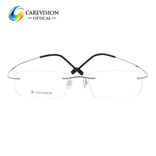 New Rimless β-Titanium Eyeglass Frame Men Ultra light Flexible Screwless Glasses 3
