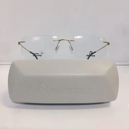 New Rodenstock 7054 S4 Matte Gold Rimless Titanium Eyeglasses 56mm
