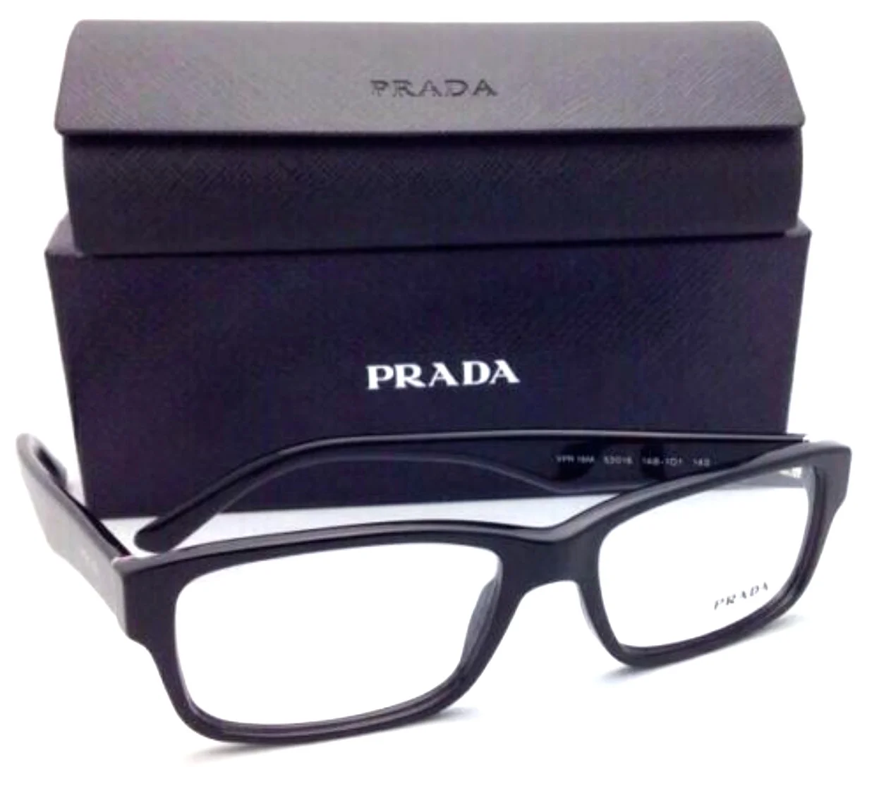 New Rx-able PRADA Eyeglasses VPR 16M 1AB-1O1 55-16 140 Gloss Black Plastic Frame 2