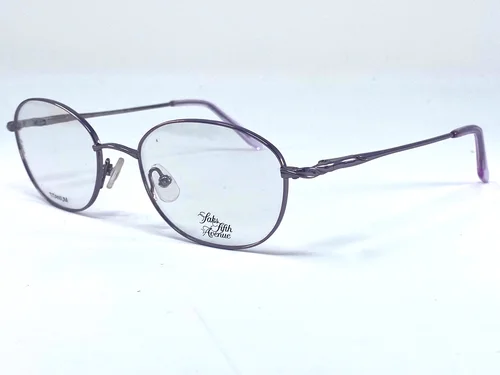 New SAKS FIFTH AVENUE 199T Pink Oval Titanium Womens Eyeglasses Frame 50-18-130 2