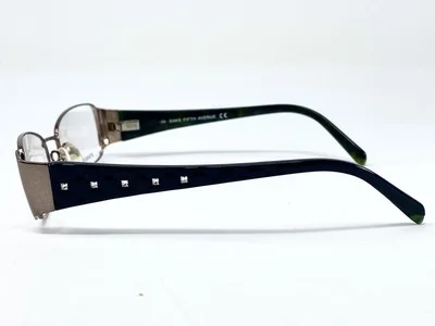 New SAKS FIFTH AVENUE 243 Brown/ Blue Pleated Womens Eyeglasses Frame 50-16-130 3