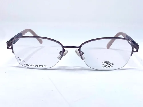 New SAKS FIFTH AVENUE 267 Purple Oval Half Rim Womens Eyeglasses Frame 50-17-130