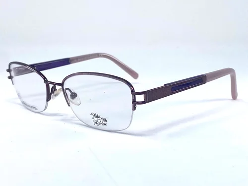 New SAKS FIFTH AVENUE 267 Purple Oval Half Rim Womens Eyeglasses Frame 50-17-130 2