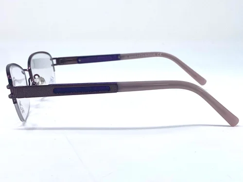 New SAKS FIFTH AVENUE 267 Purple Oval Half Rim Womens Eyeglasses Frame 50-17-130 3