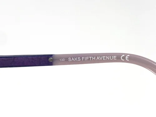 New SAKS FIFTH AVENUE 267 Purple Oval Half Rim Womens Eyeglasses Frame 50-17-130 4