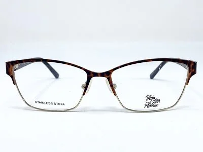New SAKS FIFTH AVENUE 282 Brown Leopard Print Womens Eyeglasses Frame 53-15-130