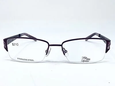 New SAKS FIFTH AVENUE 291 Purple Metal Half Rim Women Eyeglasses Frame 52-17-130