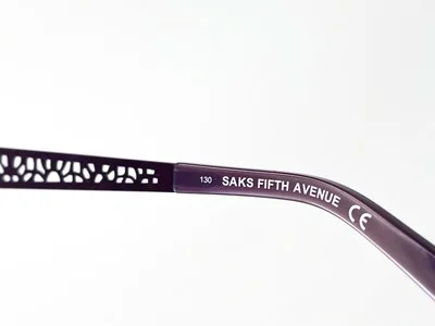 New SAKS FIFTH AVENUE 291 Purple Metal Half Rim Women Eyeglasses Frame 52-17-130 4