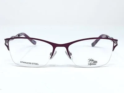 New SAKS FIFTH AVENUE 299 Purple Half Rim Womens Eyeglasses Frame 52-17-130