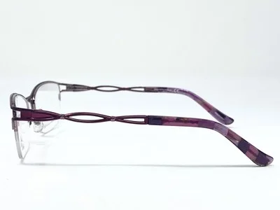 New SAKS FIFTH AVENUE 299 Purple Half Rim Womens Eyeglasses Frame 52-17-130 3