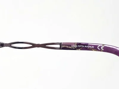 New SAKS FIFTH AVENUE 299 Purple Half Rim Womens Eyeglasses Frame 52-17-130 4