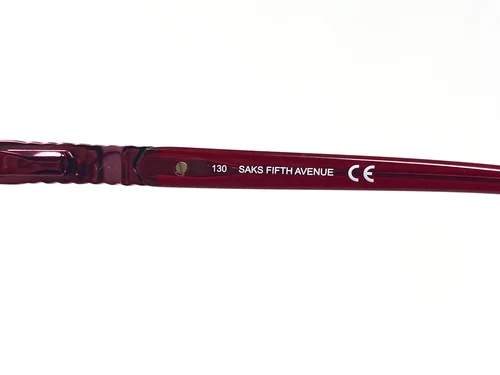 New SAKS FIFTH AVENUE 321 Red Full Rim Steel Womens Eyeglasses Frame 52-16-130 4