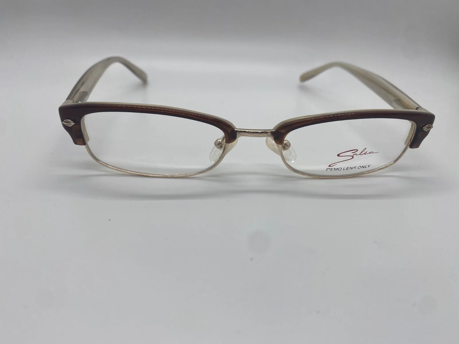 NEW SALSA SA 2002 BR BROWN WHITE AUTHENTIC EYEGLASSES 52-18-135 2