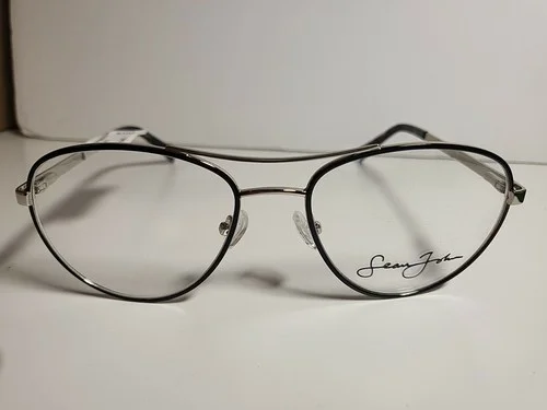 New SEAN JOHN Aviator Eyeglasses SJO5106 Silver Optical Frame 55-18-145