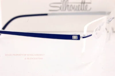 New Silhouette Eyeglass Frames MOMENTUM 5529/FG 4510 Silver/Pacific Blue Sz 52 4