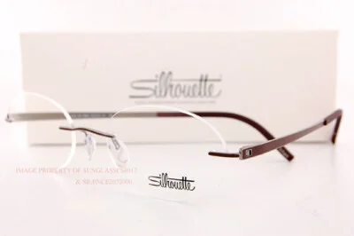 New Silhouette Eyeglass Frames MOMENTUM 5529/GA 6060 Ruthenium/Cohiba Brown 52