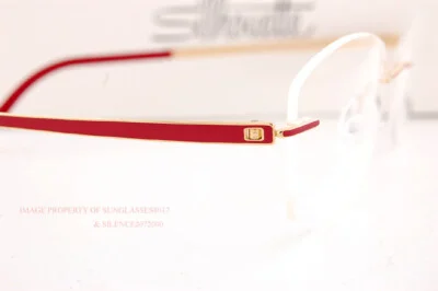 New Silhouette Eyeglass Frames MOMENTUM 5529/HD 3020 Gold/Siena Red Rimless 53 4