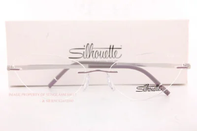 New Silhouette Eyeglass Frames MOMENTUM 5529/HE 4000 Rhodium/Heater Violet Sz 56 2