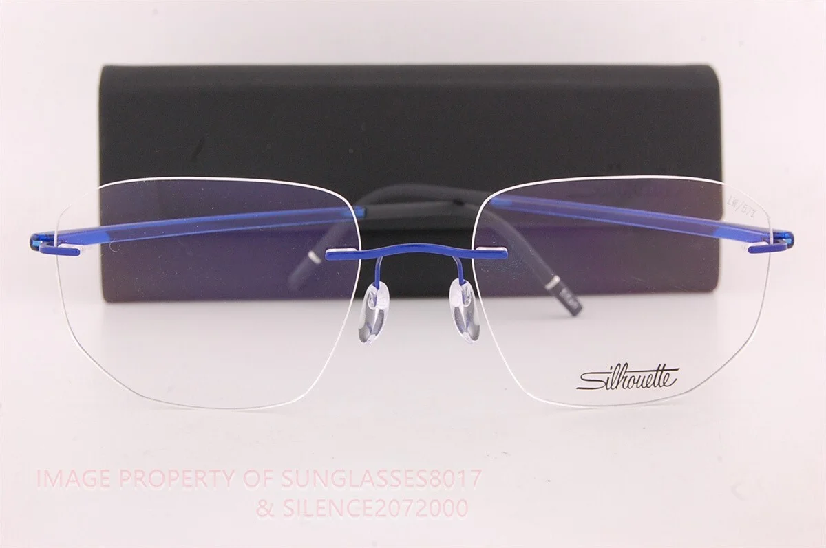 New Silhouette Eyeglass Frames The Wave 5567 LW 4540 Royal Blue Titanium 57mm 2