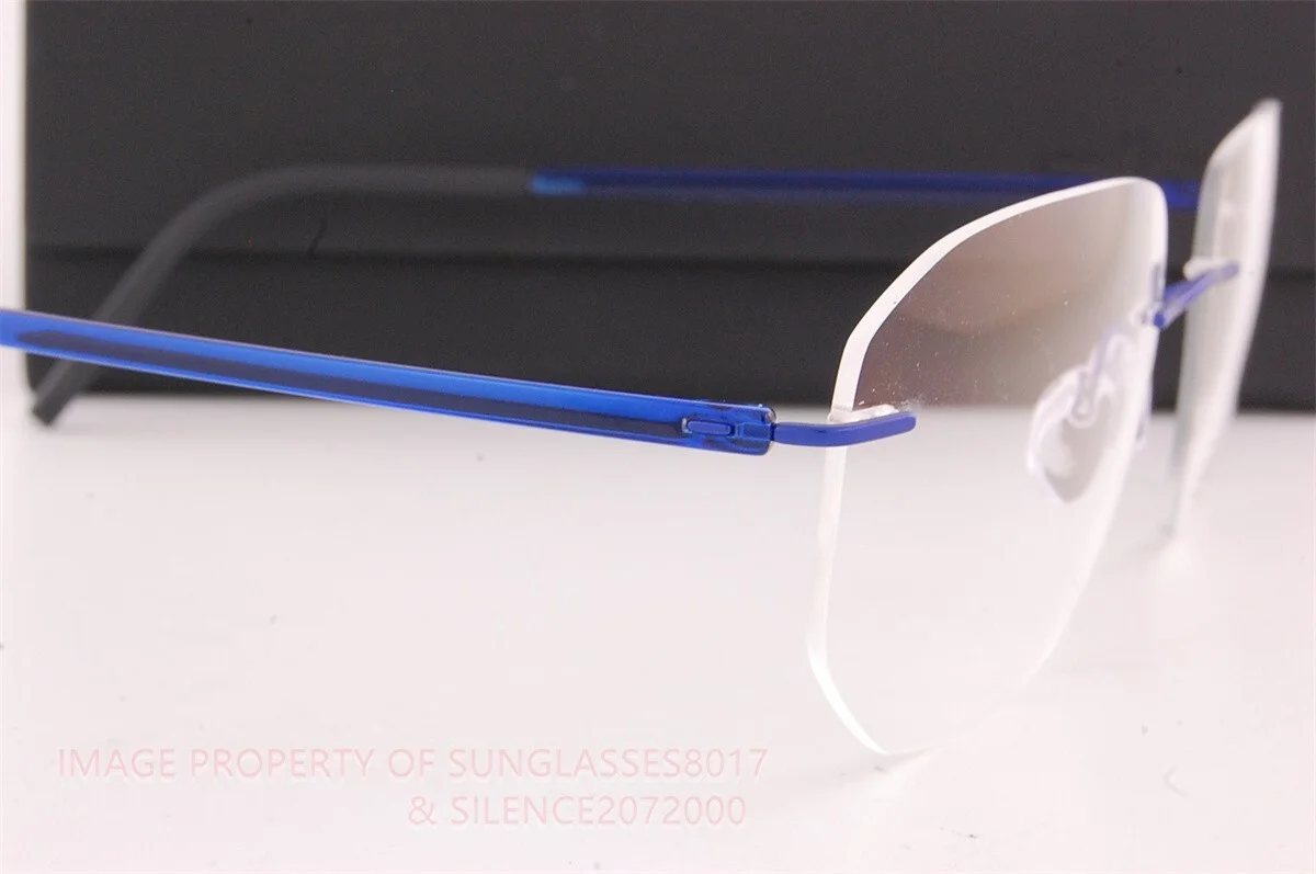 New Silhouette Eyeglass Frames The Wave 5567 LW 4540 Royal Blue Titanium 57mm 4