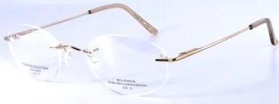 NEW Silver Dollar BT2150 2152 C1 Gold Titanium Rimless Eyeglasses 51-20-140