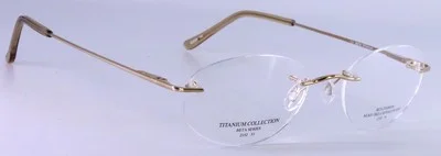 NEW Silver Dollar BT2150 2152 C1 Gold Titanium Rimless Eyeglasses 51-20-140 3
