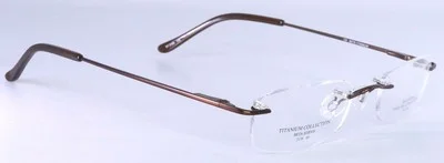 NEW Silver Dollar BT2150 2158 C9 Brown Titanium Rimless Eyeglasses 49-20-140 3
