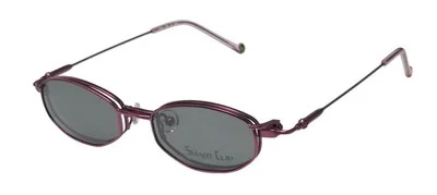 NEW SMARTCLIP 281 OPTICAL EYEGLASS FRAME/EYEWEAR WITH POLARIZED CLIP-ON LENSES