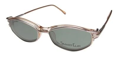 NEW SMARTCLIP 426 EYEGLASSES FULL-RIM WOMENS BROWN ROSE FRST SUNGLASS CLIP-ONS