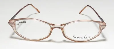NEW SMARTCLIP 426 EYEGLASSES FULL-RIM WOMENS BROWN ROSE FRST SUNGLASS CLIP-ONS 4