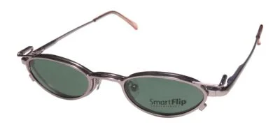 NEW SMARTFLIP 450 EYEGLASS FRAME 42-19-135 SUNGLASS CLIP-ONS FULL-RIM PINK METAL