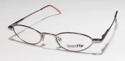 NEW SMARTFLIP 450 EYEGLASS FRAME 42-19-135 SUNGLASS CLIP-ONS FULL-RIM PINK METAL 3
