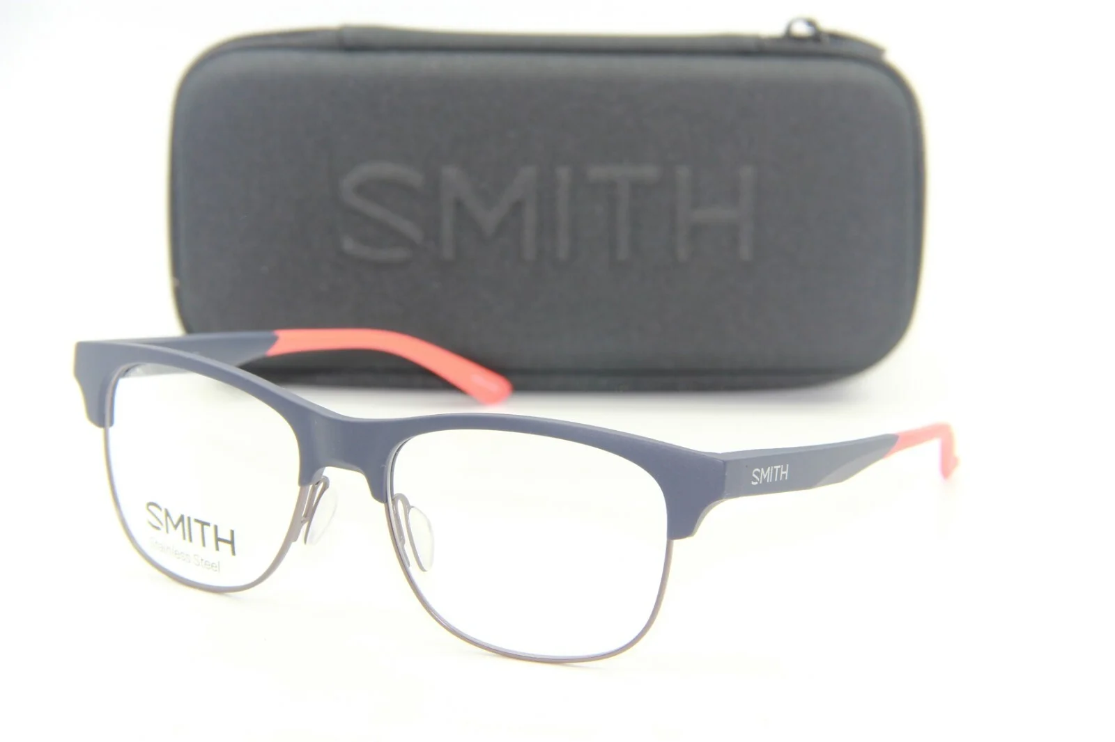 NEW SMITH OPTICS FREMONT FLL MATTE INK RED EYEGLASSES AUTHENTIC RX CASE 53-17