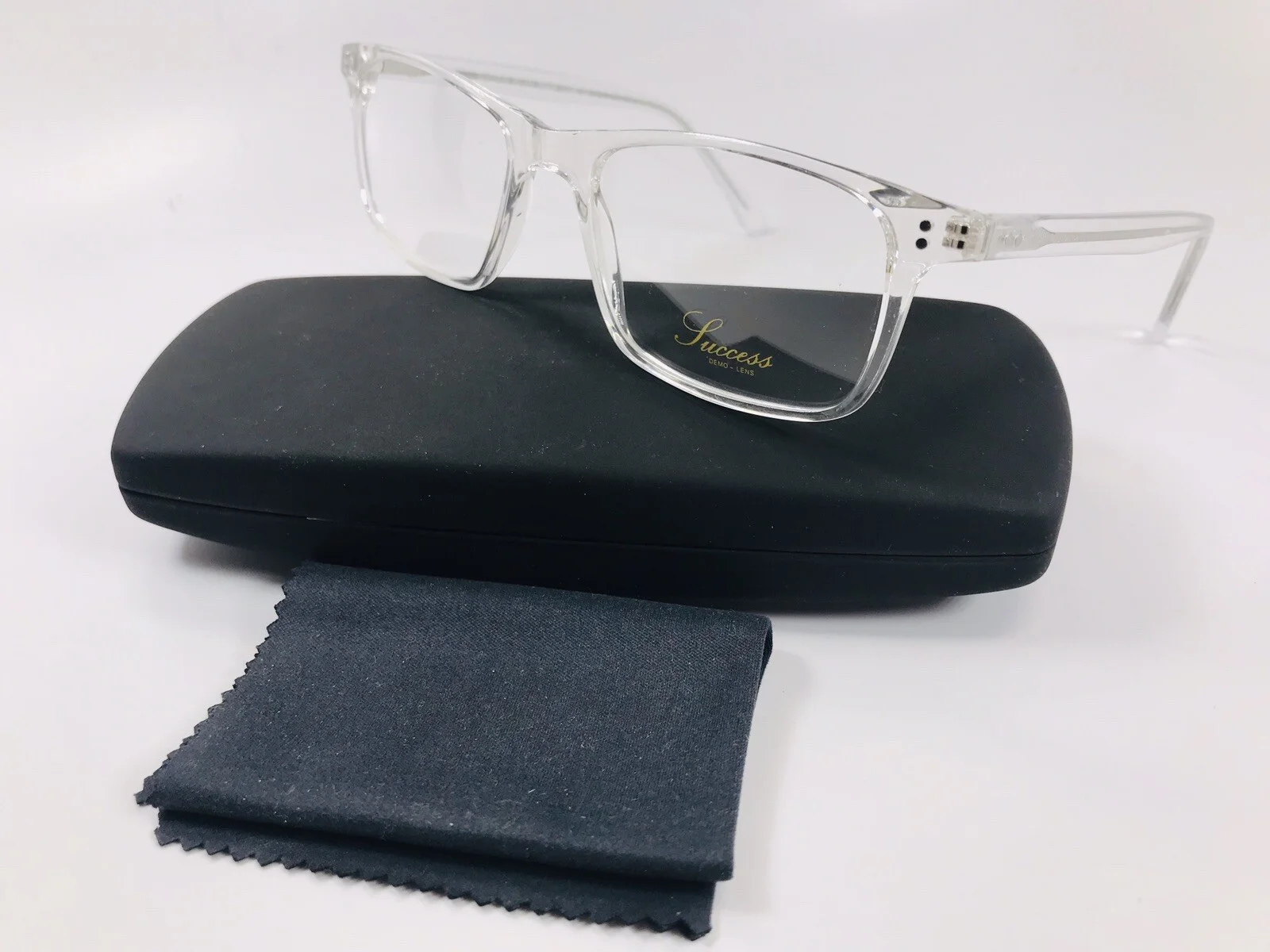 New SUCCESS SS 103 Crystal Clear Eyeglasses 51-16-145 with Case & Cloth