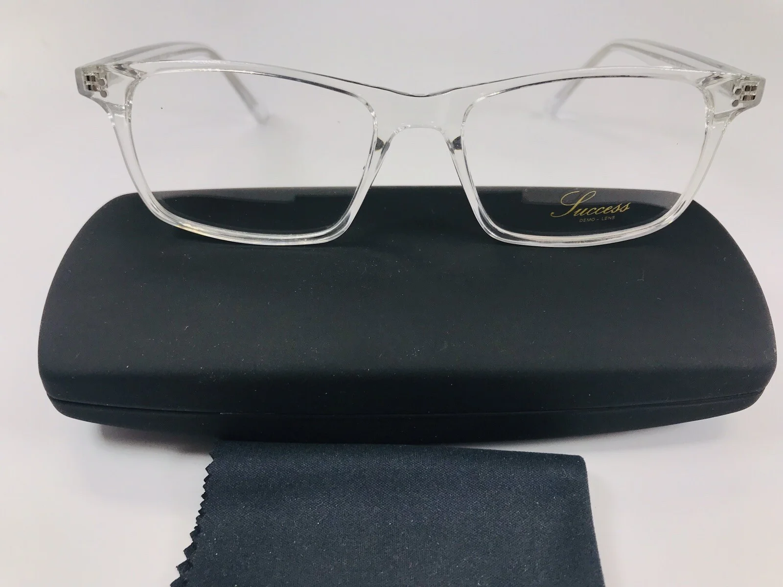 New SUCCESS SS 103 Crystal Clear Eyeglasses 51-16-145 with Case & Cloth 2