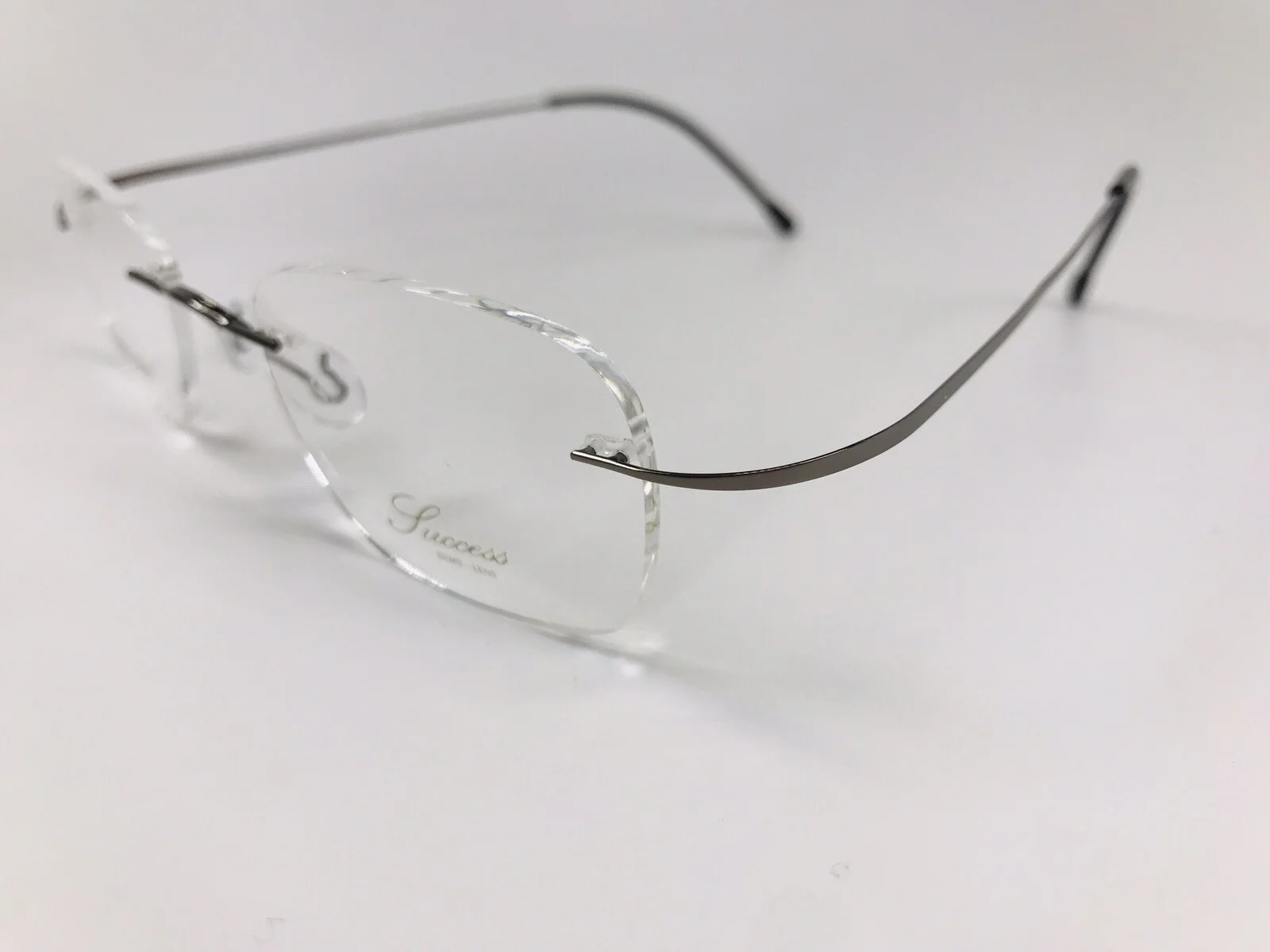 New Success SS 240 #1 Gunmetal Drill Mount & Hingeless Eyeglasses 50mm with Case 4